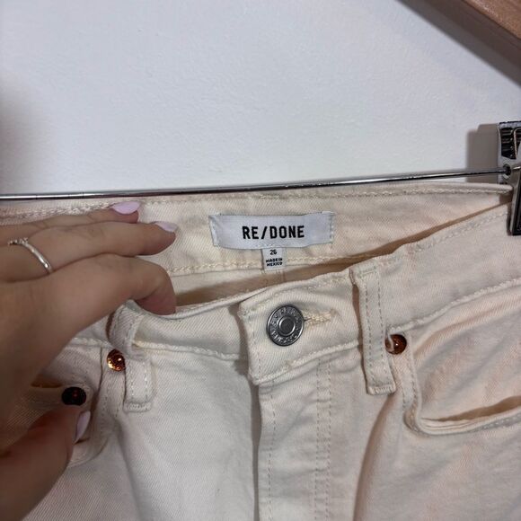 Revolve RE/DONE Orginals 90s High Rise Ankle Crop in Vintage White NEW Size 26 - Picture 11 of 16